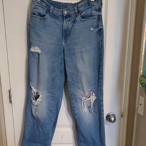 Old Navy Light Blue Distressed Boyfriend Jeans